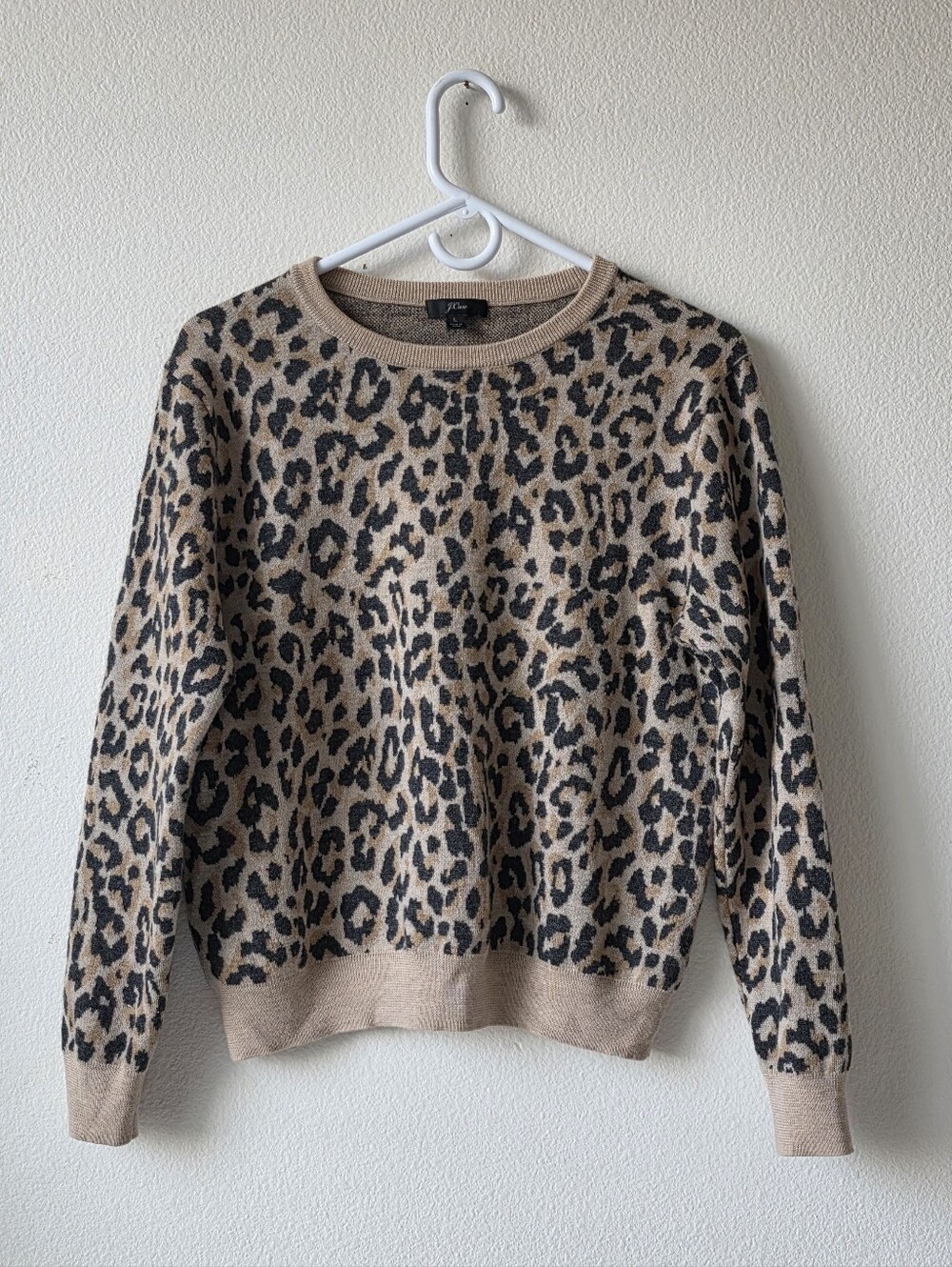 J.Crew 100% Merino Wool Leopard Print Sweater